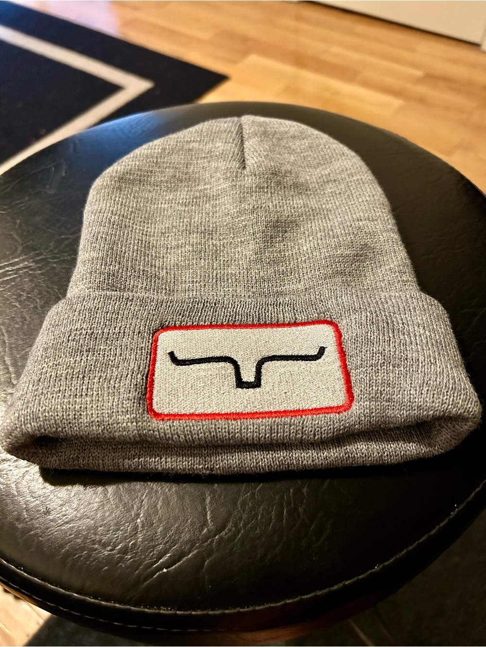 Grey Beanie with Kimes Ranch Logo - Men's Winter Hat